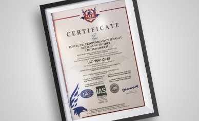 IQR ISO 9001 2015 Ses ve Veri İletişim Ürünleri İthalat İhracat Satış ve Servisi Kalite Belgemiz